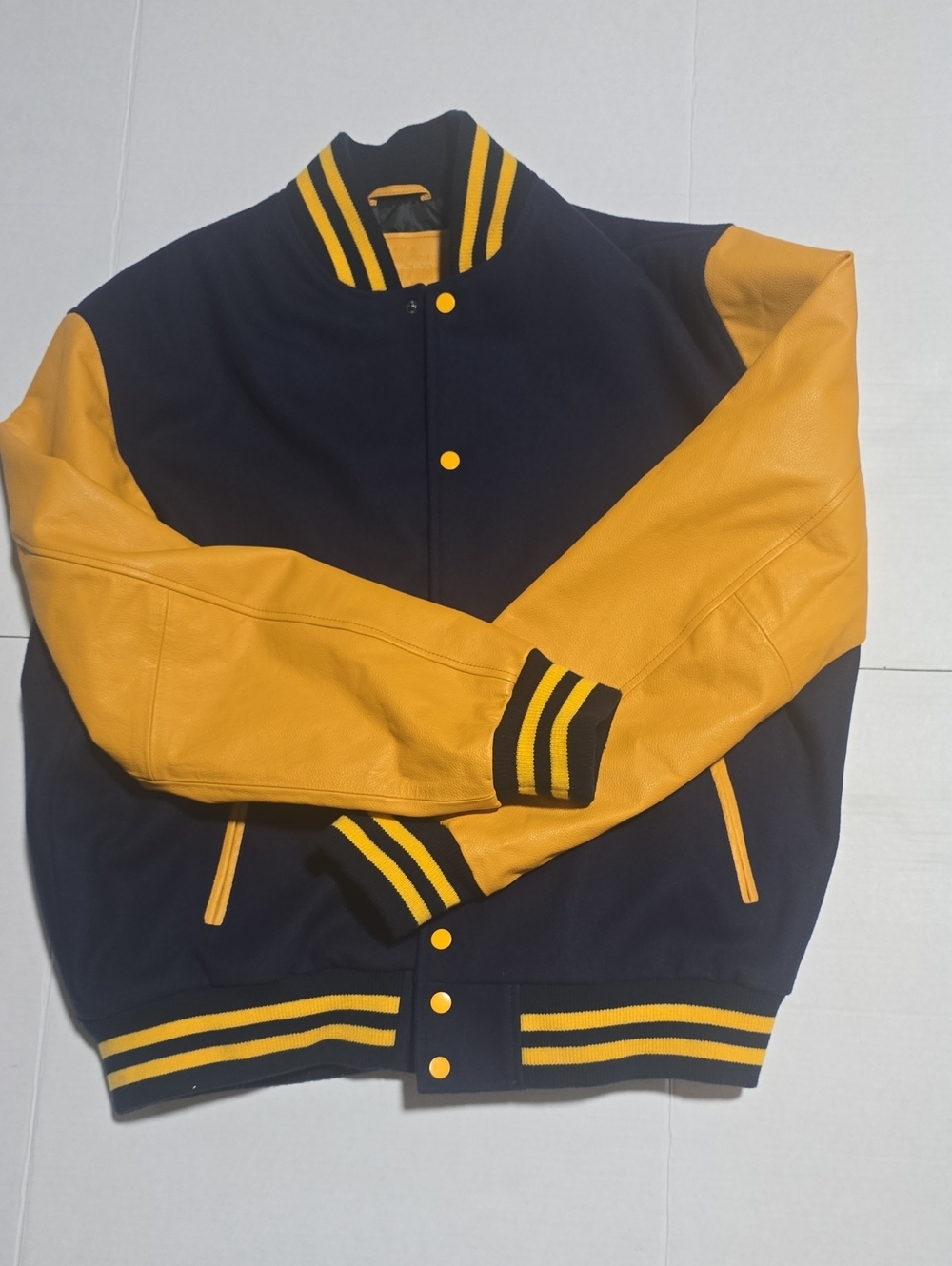 Varsity Navy and Yellow Bomber Jacket